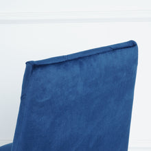 Load image into Gallery viewer, Modern luxury home furniture dinning room chairs chrome legs Blue velvet fabric dining chairs(Set of 2)