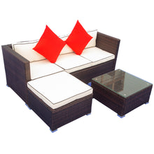 Load image into Gallery viewer, 3 Piece Patio Sectional Wicker Rattan Outdoor Furniture Sofa Set