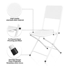 Load image into Gallery viewer, 3-Piece Patio Bistro Set, Metal Folding Outdoor Patio Furniture Sets, Stainless Steel Patio Conversation Set with Folding Patio Round Table and Chairs for Yard, Garden or Balcony