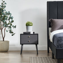 Load image into Gallery viewer, Modern Bedside Tables Set of 2,Nightstand with Storage Drawer -Chic Simple Assembly End Side Table,Sofa Table,for bedroom/living room/office (2 pcs,dark grey)
