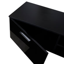 Load image into Gallery viewer, Black TV Stand for 70 Inch TV Stands, Media Console Entertainment Center Television Table, 2 Storage Cabinet with Open Shelves for Living Room Bedroom