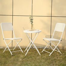 Load image into Gallery viewer, 3-Piece Patio Bistro Set, Metal Folding Outdoor Patio Furniture Sets, Stainless Steel Patio Conversation Set with Folding Patio Round Table and Chairs for Yard, Garden or Balcony