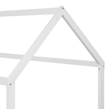 Load image into Gallery viewer, (Slats are not included) Twin Size Wood Bed House Bed Frame with Fence, for Kids, Teens, Girls, Boys (White )