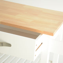 Load image into Gallery viewer, Kitchen Island & Kitchen Cart, Rubber Wood Top, Mobile Kitchen Island with Two Lockable Wheels, Simple Design for Easy Storing and Fetching, Two Drawers Give Unique Storage for Special Utensil.