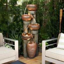 Load image into Gallery viewer, 5-Tier Relaxing Outdoor Garden Water Fountain Decor for Contemporary Design