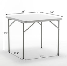 Load image into Gallery viewer, BTExpert 5 Piece Folding Card Table Portable & Chair Set, 34" Square White Granite Plastic Table Portable, 4 Adult Red Chairs for board games nights gatherings party home indoor outdoor lightweight