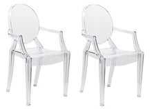 Load image into Gallery viewer, Pair of Accent Transparent Dining Chair armless Clear See Through (set of two)