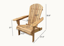 Load image into Gallery viewer, BTExpert Folding Adirondack Chair Half Assembled Lounge Chair Outdoor Wooden Patio Chair for Lawn Garden Backyard Deck Fire pit Pool Beach 350lb Weight Capacity