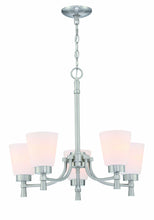 Load image into Gallery viewer, 5-Light Shaded Classic Brushed Nickle Finish Chandelier