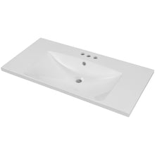 Load image into Gallery viewer, 36" Single Bathroom Vanity Top with White Basin, 3-Faucet Holes, Ceramic