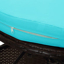 Load image into Gallery viewer, TOPMAX Patio Furniture Round Outdoor Sectional Sofa Set Rattan Daybed Sunbed with Retractable Canopy, Separate Seating and Removable Cushion (BLUE)