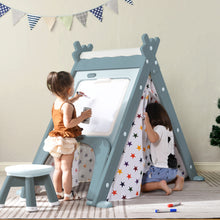 Load image into Gallery viewer, Kids Play Tent - 4 in 1 Teepee Tent with Stool and Climber, Foldable Playhouse Tent for Boys & Girls