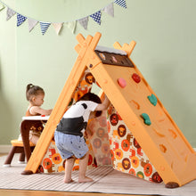 Load image into Gallery viewer, Kids Play Tent - 4 in 1 Teepee Tent with Stool and Climber, Foldable Playhouse Tent for Boys & Girls