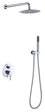 Load image into Gallery viewer, Shower System Shower Faucet Combo Set Wall Mounted with 10" Rainfall Shower Head and handheld shower faucet, Chrome Finish Shower Faucet Rough-In