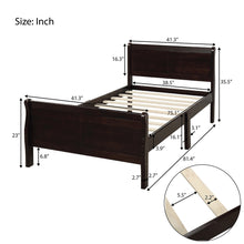 Load image into Gallery viewer, Wood Platform Bed Twin Bed Frame Mattress Foundation Sleigh Bed with Headboard/Footboard/Wood Slat Support