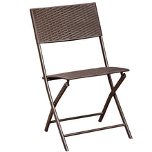 Load image into Gallery viewer, 3 piece Wicker Bistro Set, Foldable One Table and Two Chairs for Garden, Yard, Porch, Poolside