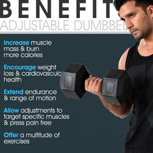 Load image into Gallery viewer, (Total 44lbs, 22lbs each) Weights dumbbells set, Dumbbells for for Men, Women - Vinyl Dumbbell Set for Gym, Home Workout. Pair, black