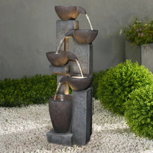 Load image into Gallery viewer, 5-Tier Floor Standing Outdoor Water Fountains for Garden Patio Deck with LED