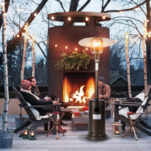 Load image into Gallery viewer, 46000BTU Propane Hammered Bronze powder coated Iron Mushroom Outdoor Patio Heater, with Two Smooth-rolling Wheels,,with Hose Set,with Black Cover