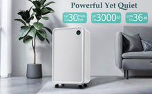 Load image into Gallery viewer, 3,000 Sq. Ft. Dehumidifier with 2L Water Tank, Auto or Manual Drain, 30 Pint Dehumidifier for Medium to Large Rooms and Basements