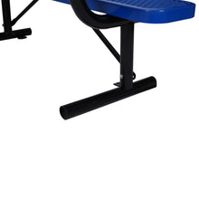 Load image into Gallery viewer, 6 ft. Outdoor Steel Bench with Backrest BLUE