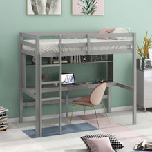 Load image into Gallery viewer, Twin Size Loft Bed with Convenient Desk, Shelves, and Ladder, White(Similar SKU:SM001302AAE)