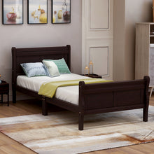 Load image into Gallery viewer, Wood Platform Bed Twin Bed Frame Mattress Foundation Sleigh Bed with Headboard/Footboard/Wood Slat Support