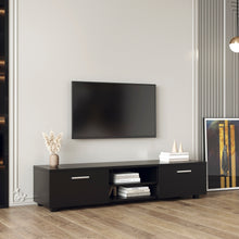 Load image into Gallery viewer, Black TV Stand for 70 Inch TV Stands, Media Console Entertainment Center Television Table, 2 Storage Cabinet with Open Shelves for Living Room Bedroom