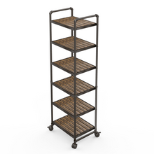 Load image into Gallery viewer, 5-story corner shelf plant flower shelf rack bathroom storage tower industrial style practical storage rack metal frame modern furniture home office