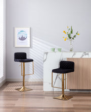 Load image into Gallery viewer, SUPERJARE Bar Stools - Swivel Barstool Chairs with Back, Modern Pub Kitchen Counter Height,velvet