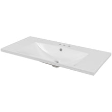 Load image into Gallery viewer, 36" Single Bathroom Vanity Top with White Basin, 3-Faucet Holes, Ceramic
