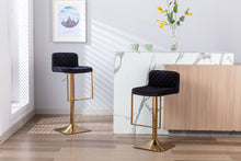 Load image into Gallery viewer, SUPERJARE Bar Stools - Swivel Barstool Chairs with Back, Modern Pub Kitchen Counter Height,velvet