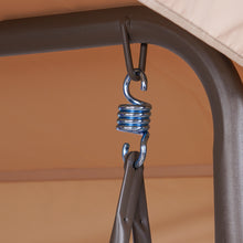 Load image into Gallery viewer, 3 Person Outdoor Patio Swing,Steel Frame Textilene Seats Steel Frame Swing Chair,Beige