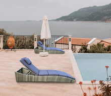 Load image into Gallery viewer, Outdoor Foldable Chaise Pool Lounge Chair Folding Wicker Rattan Sun Bed Patio Couch Reclining Lounger Adjustable Padded Backrest Pillow Grey