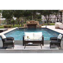 Load image into Gallery viewer, 4 Pieces Outdoor Patio Furniture Sets Rattan Chair with coffee table Wicker Set, Outdoor Indoor Use Backyard Porch Garden Poolside Balcony Furniture Sets (Brown)