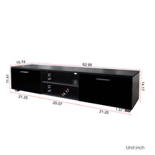 Load image into Gallery viewer, Black TV Stand for 70 Inch TV Stands, Media Console Entertainment Center Television Table, 2 Storage Cabinet with Open Shelves for Living Room Bedroom