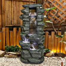 Load image into Gallery viewer, 31” Showering Garden Waterfall with LED Resin Outdoor Fountains for Garden