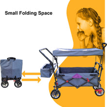 Load image into Gallery viewer, Push & Pull Utility Folding Wagon with Removable Canopy