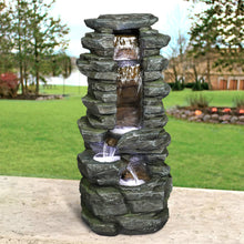 Load image into Gallery viewer, 31” Showering Garden Waterfall with LED Resin Outdoor Fountains for Garden