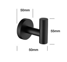 Load image into Gallery viewer, Bathroom Towel Hook Robe Hook Shower Kitchen Wall Hanging Hooks No Drill Wall Mount SUS 304 Stainless Steel Matt Black 6 Pack
