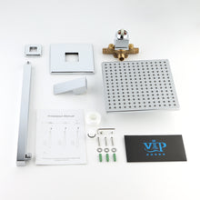 Load image into Gallery viewer, 10 Inch Rain Shower Head System Shower Combo Set Bathroom Wall Mount Mixer Shower Faucet Rough-In Valve and Shower Arm Included