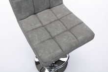 Load image into Gallery viewer, Modern Square PU Leather Adjustable Armless Kitchen Counter Bar Stools with Back, Set of 2, Counter Height Swivel Stool, Gray