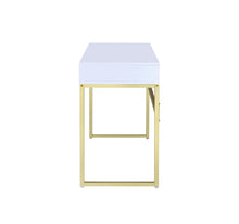 Load image into Gallery viewer, ACME Coleen Vanity Desk in White & Brass Finish AC00891