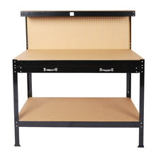 Load image into Gallery viewer, Steel Workbench Tool Storage Work Bench Workshop Tools Table W/Drawer and Peg Board 63"