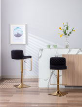Load image into Gallery viewer, SUPERJARE Bar Stools - Swivel Barstool Chairs with Back, Modern Pub Kitchen Counter Height,velvet