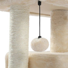 Load image into Gallery viewer, 28.4 Inches Small Cat Tree for Indoor Cats Polyester Plush Cat Tower with Beige Condos, Spacious Perch,Scratching Sisal Posts Plush-covered posts and Replaceable Dangling Balls Beige