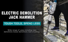 Load image into Gallery viewer, 1700W 1900 BPM Electric Demolition Jack Hammer 1-1/8 Inch SDS-Hex Heavy Duty Concrete Pavement Breaker Drills Kit