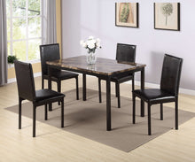 Load image into Gallery viewer, Furniture 5 Piece Metal Dinette Set with Faux Marble Top - Black