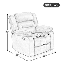Load image into Gallery viewer, Orisfur. Linen fabric Heated Massage Recliner Sofa Ergonomic Lounge with 8 Vibration Points