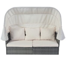 Load image into Gallery viewer, U_STYLE Outdoor Patio Furniture Set Daybed Sunbed with Retractable Canopy Conversation Set Wicker Furniture Sofa Set